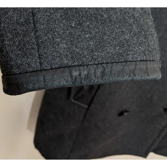 Rag & Bone Women Coat Double Breasted Gray Wool Lamb Leather Preppy Medium - Picture 7 of 12